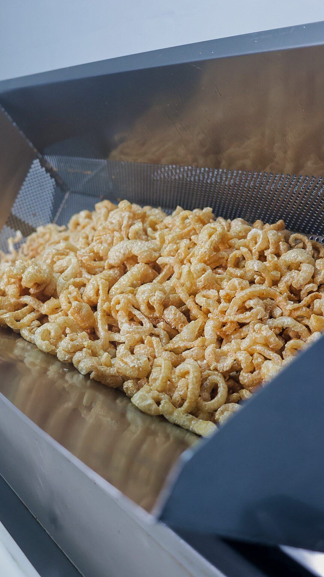 Fritadeira industrial em uso na produção do Torresmo do Sertão